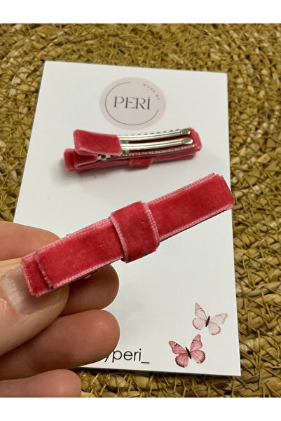 MADE BY PERİ Velvet Mini Bow Snap Hair Clip Set of 2.