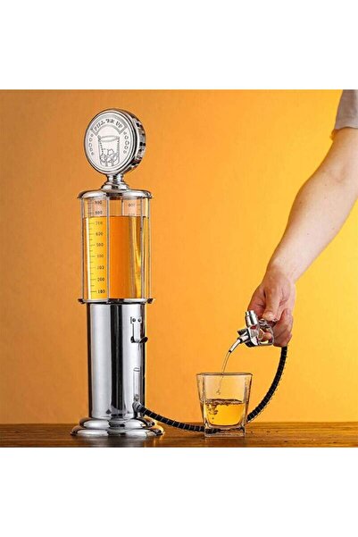 SIKS Beverage Dispenser, Gasoline Pump Shape, Hose Dispenser, Capacity 950 ml, White/Silver