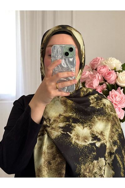 Lavena scarfs Bohemian Series Bohemian Pattern Cotton Digital Soft Shawl - Khaki
