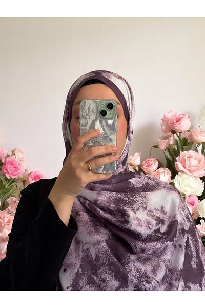 Lavena scarfs Bohemian Series Bohemian Pattern Cotton Digital Soft Shawl - Purple