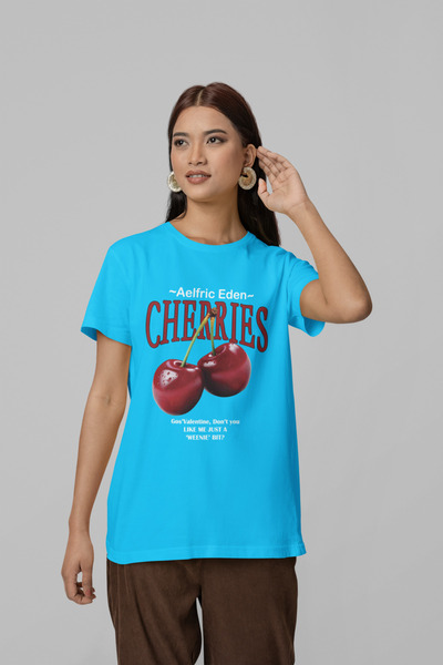 NEVERMIND تي شيرت برقبة دائرية من القطن مقاس كبير مطبوع حسب الطلب للرجال/النس...