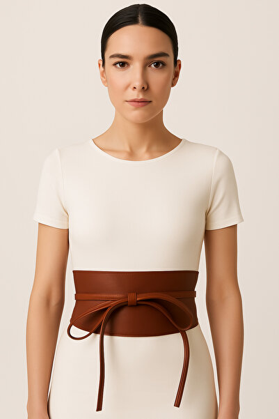 Çantachım حزام جلد نسائي برباط عريض