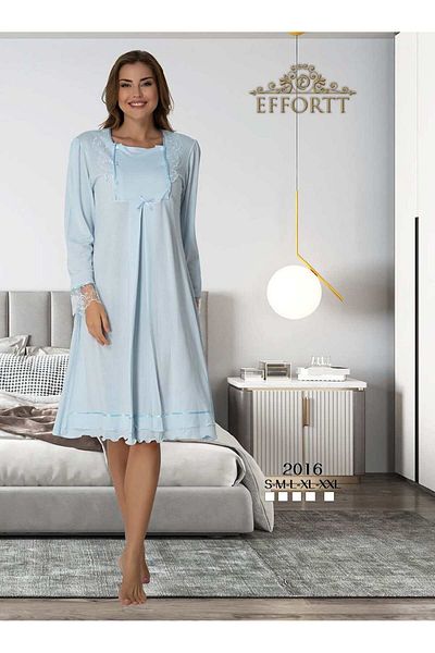 Effortt Maternity Maternity Nightgown Elegant Maternity Nightgown with Lace Detail