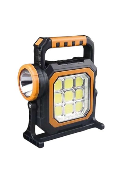 ELMHURST Lanternă portabilă de camping cu încărcare solară, baterie litiu-ion de 2400 mAh, 1200 lumeni