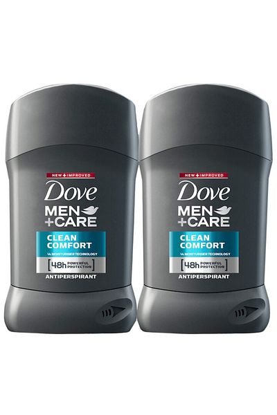 Dove Deodorant Stick Men Care Clean Comfort, 2 X 50 ml