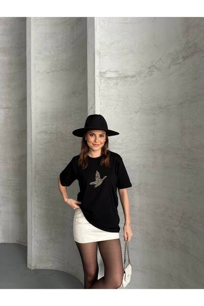 asur boutique Γυναικείο μπλουζάκι με λαιμόκοψη Asur Boutique με πέτρες