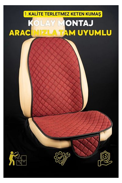 NAZ OTO Bmw 7 Series 730 G11-G12 2016 - 2022 Anti-Sweat Anti-Slip Linen Auto Cushion Cover Complete Set(7Pieces) Break