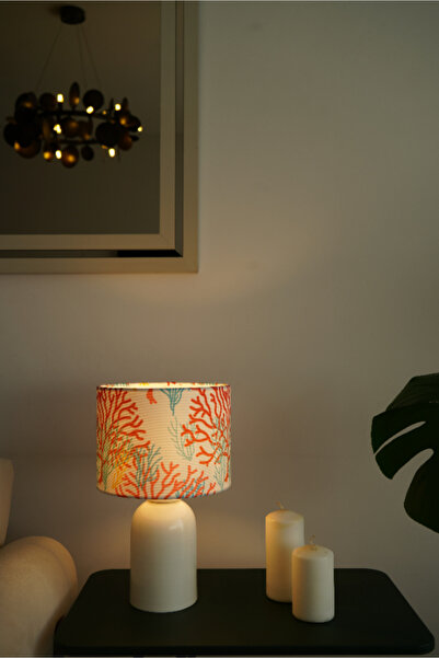 retro home design Krem Ayaklı Deniz Börülcesi Baskı Kumaş Şapkalı Şık Yatak O...