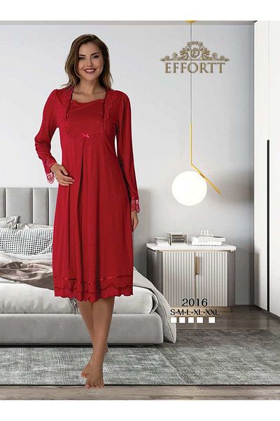 Effortt Maternity Maternity Nightgown Elegant Maternity Nightgown with Lace Detail