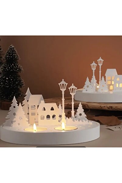 M&C Concept Led ışıklı dekoratif kasaba tealightlik dekoratif obje (Led dahil...