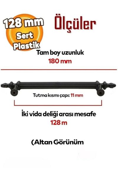 spotkulp Mânere de mobilier model Black Dove de 128 mm - bucăți de bucătărie, sertar, dulap (PLASTIC DUR)