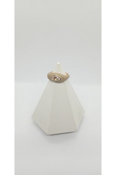 ndjewelry Mink Color Oval Stone Detailed Adjustable Ring