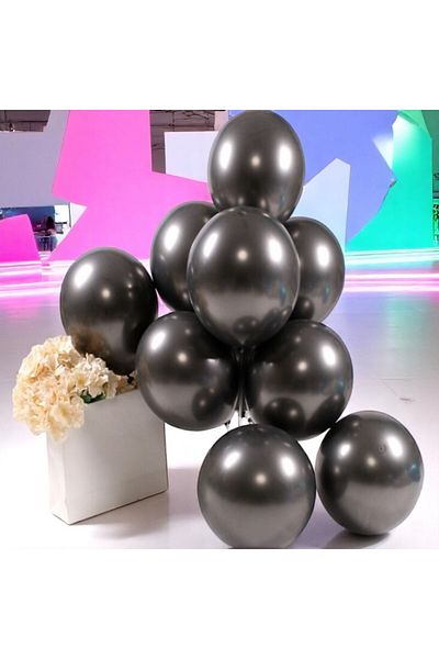 Kuzey Ultra High Quality 50Pcs Black Chrome Balloon Mirror Balloon Glossy Balloon Metallic Balloon Chrome Black Balloon