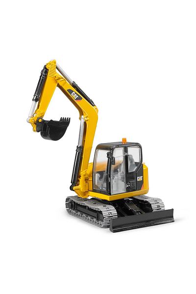 Bruder Where - Cat Mini Excavator and Construction Worker Scale Model Ztml Syft 1139610