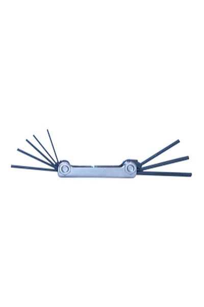 Generic مجموعة مفاتيح سداسية قابلة للطي 8 في 1 من إكليند، باللونين الفضي والأسود