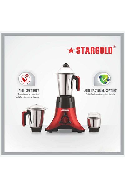 Generic STARGOLD 750W Mixer Grinder with 3 Stainless Steel Jars for Multi-Purpose Blending and Grinding