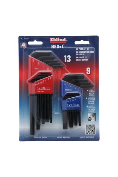 Generic Eklind 22-Piece High Quality Alloy Steel Hex-L Keys Black 10022