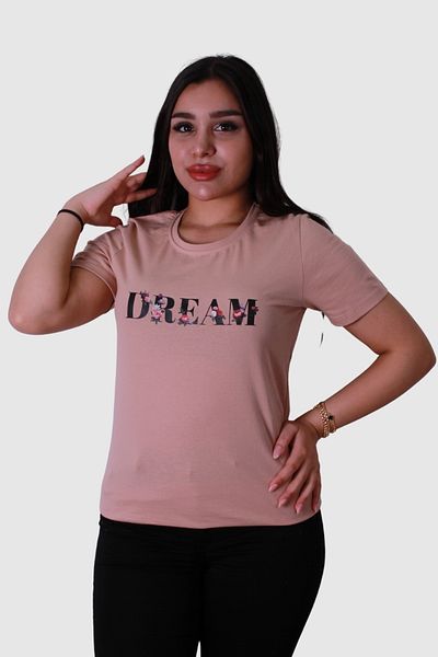 trender Dream Print Brown Women's T-Shirt Model 1