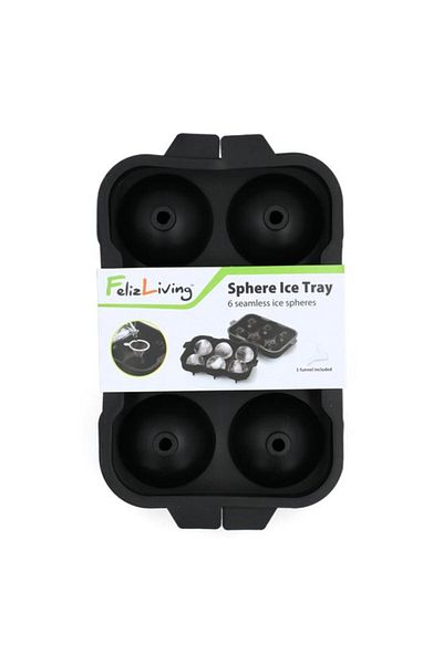 Generic Felli Durable BPA-Free Plastic Seamless Sphere Ice Tray Black