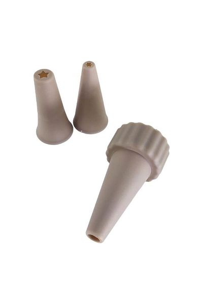 Generic مجموعة أكياس تزيين الكيك السيليكونية من بارفيت باللونين الأبيض والرمادي HB7903CC