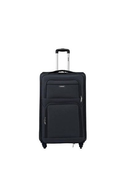 Generic STARGOLD Fabric Trolley 4PCS Set, 360° Wheels, Lock System, Premium Travel Bag 20/24/28/32", Black