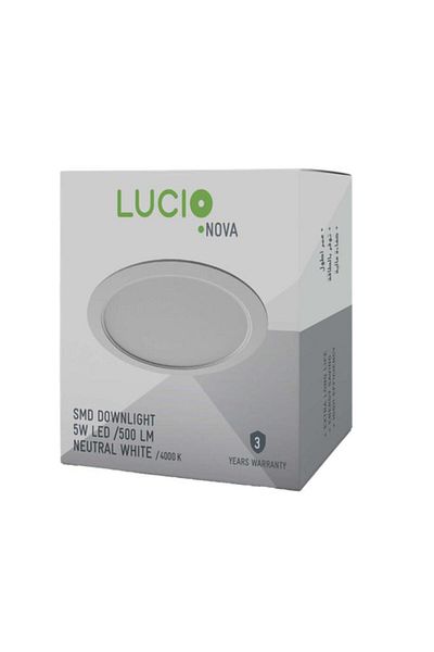 Generic Lucio 5W 500-Lumens High Efficiency Energy-Saving Downlight Neutral White DR46a-5W-4000K