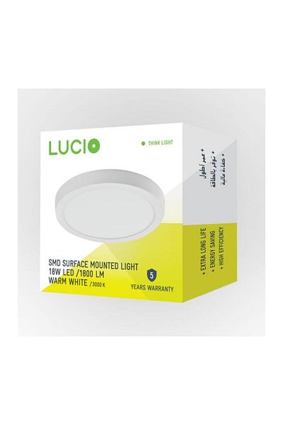 Generic Lucio 3000K 18W Round SurfLED Panel Light Warm White