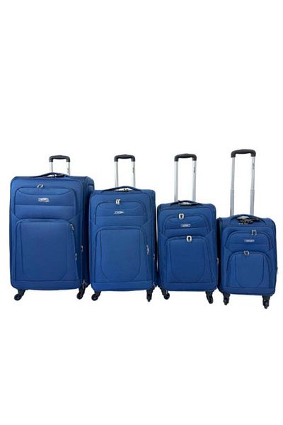 Generic STARGOLD Fabric Trolley Luggage Set 4PCS Premium 360° Wheels, 20/24/28/32", VT-TR512 Light Blue