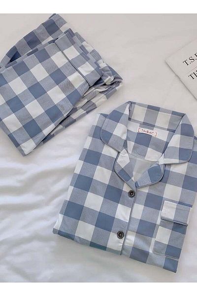 fun zone Plaid Pajamas Set Grey/White