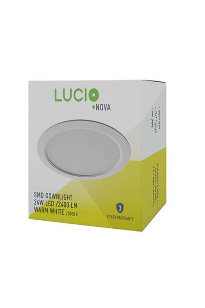 Generic Lucio 24W 2400-Lumens 3000K LED SMD Downlight Warm White DR46d-24W-3000K