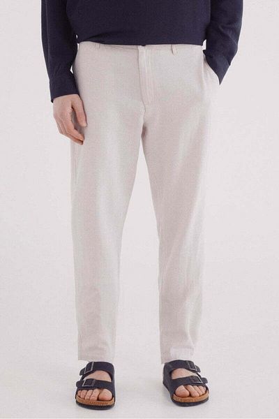 Springfield Slim fit linen structured trousers
