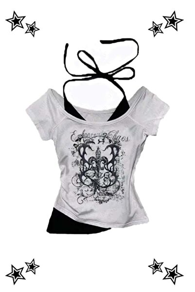 Pop Giyim Lace Black Embrace the Chaos Halter Neck Blouse
