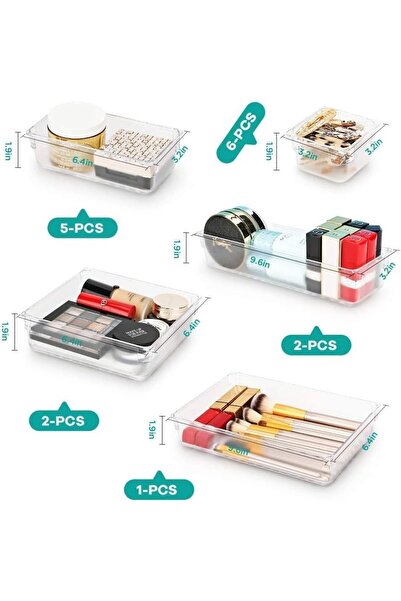 Nobrand مجموعة منظم أدراج من يو هوم، مكونة من 16 قطعة، صواني تنظيم أدراج حمام...