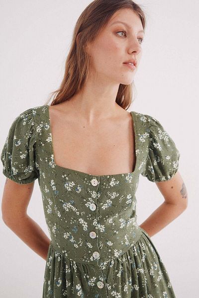 Springfield linen cross-back midi dress