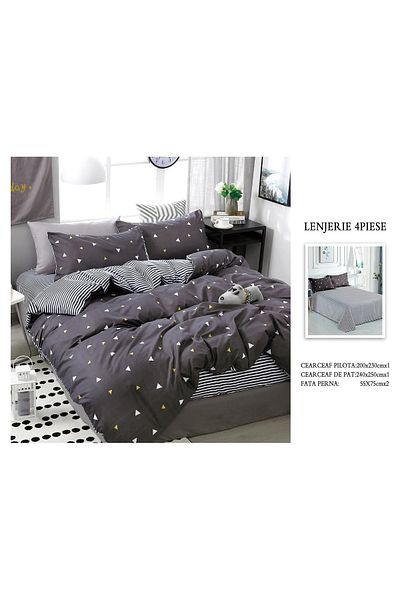 CHIRASO CHIRASO 4-Piece Bedding Set, Satin Cotton, Sheet 240x250 cm, 2 Pillowcases