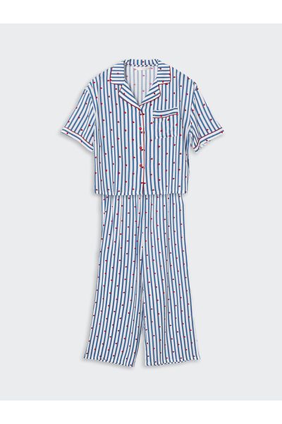 LC Waikiki Shirt Collar Patterned Women's Pajamas Set