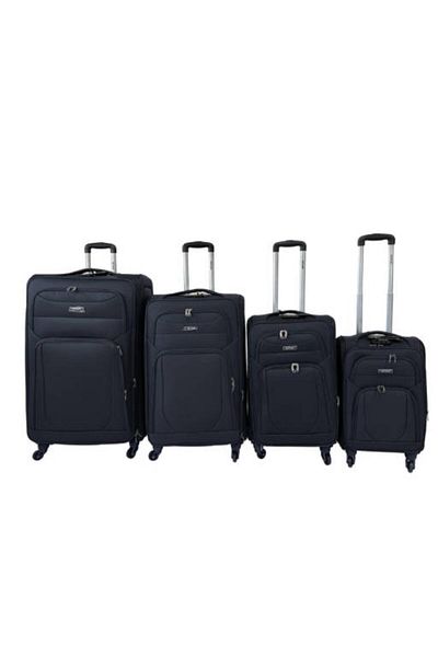 Generic STARGOLD Premium Fabric Trolley Bag 4PCS Luggage Set, 360° Wheels, 20-32", Black Travel Case