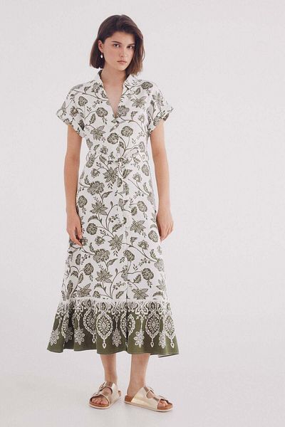 Springfield Shirt dress with a border hem it
