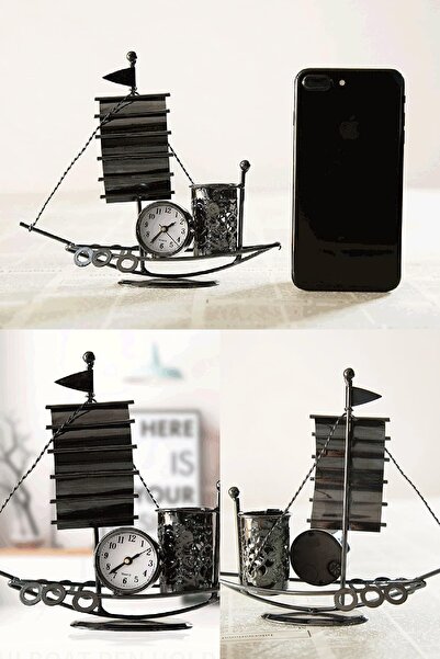 Yu Su Tools Deniz Esintili Yelken Tasarım Masa Saati ve Kalemlik – Dekoratif ...