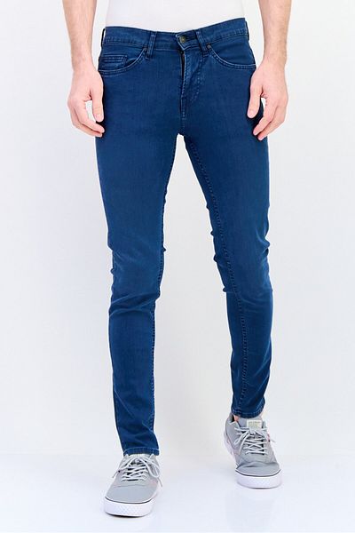 CELIO Men Slim Fit Solid Stretchable Denim Jeans, Navy