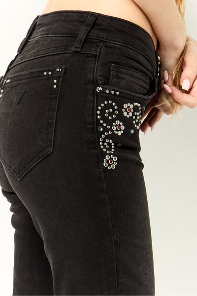 Guess Women Skinny Fit Washed Stretchable Denim, Black
