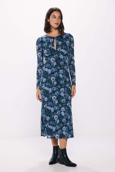 Springfield Blue floral print midi dress