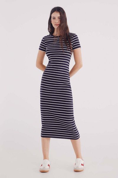 Springfield Striped midi dress