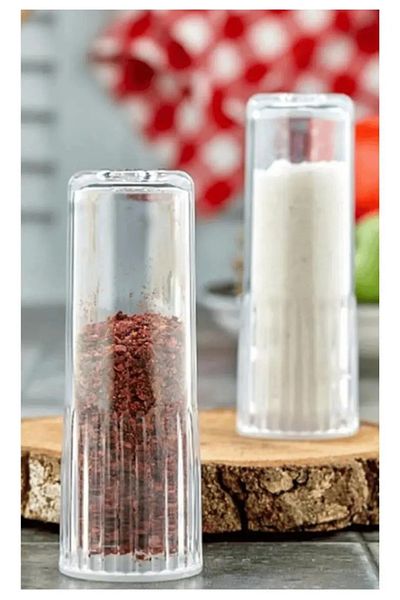 Rasanet 2-Piece Mica Crystal Salt and Pepper Shakers Transparent Royaleks-AMS-033