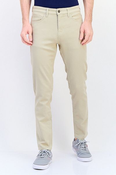 CELIO Men Slim Fit Solid Stretchable Jeans, Beige