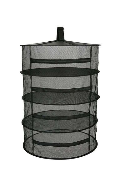 Generic Hanging Basket 8 Layers With Zipper Folding Dry Rack Black 22X10X22kg