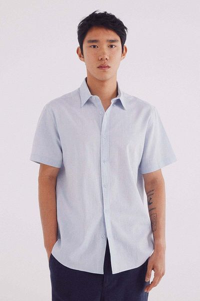 Springfield Linen shirt with short sleeves