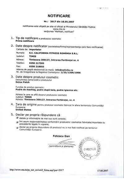 Calivita Detox Patch Plasturi Detoxifianţi cu Pulbere din Extracte de Plante (12 pliculeţe) - Calivita