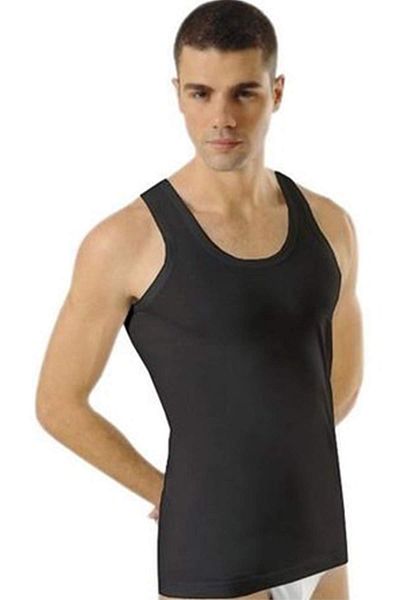 AC BOX Men's Ribbed Undershirt Black - 1104A
