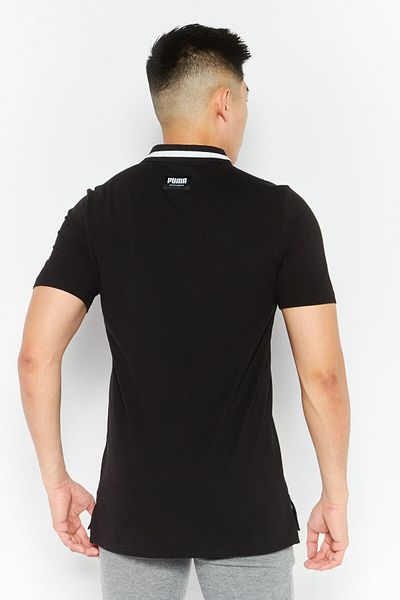 Puma Men Sport Fit Brand Logo Short Sleeves Polo, Black